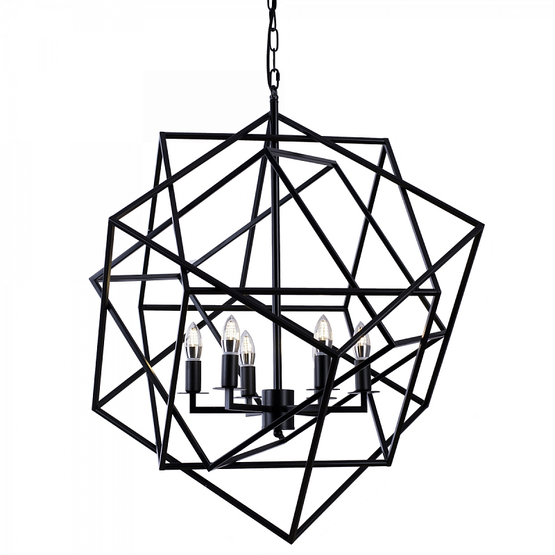 Люстра Cubist Small Chandelier Black Черный в Уфе | Loft Concept 