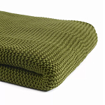 Плед из хлопка жемчужной вязки оливкового цвета Waffle Comfort варинант исполнения - 2 | Loft Concept в Уфе