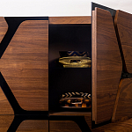 Высокий комод с узором из шпона на фасаде Sahara варинант исполнения - 4 | Loft Concept в Уфе