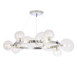 Люстра круглая подвесная с 15-ю прозрачными шарообразными плафонами из стекла Iona chandelier варинант исполнения - 5 | Loft Concept в Уфе