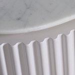 Тумбочка белая овальная с мраморной столешницей Thoroughbass варинант исполнения - 3 | Loft Concept в Уфе