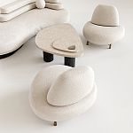 Кресло Vinsen обивка букле молочного цвета варинант исполнения - 3 | Loft Concept в Уфе