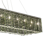 Прямоугольная люстра с хрустальными подвесками Crystal Art Chrome Green Rectangular Chandelier варинант исполнения - 3 | Loft Concept в Уфе