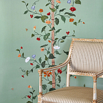 Обои с вышивкой ручной работы Floral Lattice Original colourway on wool sateen варинант исполнения - 1 | Loft Concept в Уфе