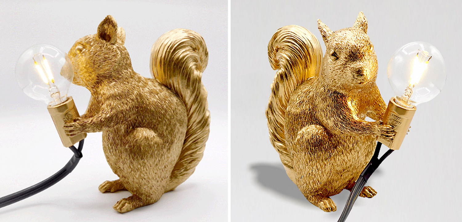 Настольная лампа белка Gold Squirrel Lamp - Loft-Concept в Уфе