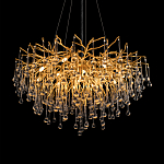 Люстра подвесная с прозрачными стеклянными подвесками в форме капель Диаметр 80 см Droplet Chandelier варинант исполнения - 15 | Loft Concept в Уфе