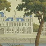 Обои ручная роспись Monuments of Paris Roberts on Sepia scenic paper варинант исполнения - 2 | Loft Concept в Уфе