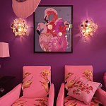 Картина Фламинго вышивка бисер Flamingo Beaded Wall Art варинант исполнения - 2 | Loft Concept в Уфе