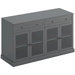 Широкая тумба с ящиками и стеклянными дверцами Percent Glass Cabinet варинант исполнения - 2 | Loft Concept в Уфе