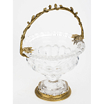 Чаша из прозрачного стекла на ножке с бронзовой ручкой в виде ветки Eden Garden варинант исполнения - 2 | Loft Concept в Уфе