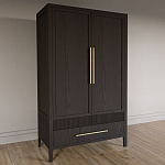 Шкаф платяной Primo с выдвижными ящиками шпон Темный орех варинант исполнения - 3 | Loft Concept в Уфе