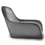 Барный стул со спинкой и подлокотниками на 4-х деревянных ножках Douglas Rhombus Серый Велюр варинант исполнения - 2 | Loft Concept в Уфе