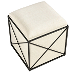 Пуф бежевый с черной металлической рамой Beige Pouf варинант исполнения - 3 | Loft Concept в Уфе