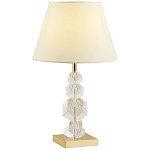 Настольная лампа с абажуром и основанием из хрусталя Neri Crystal Cubes Gold Table Lamp варинант исполнения - 1 | Loft Concept в Уфе