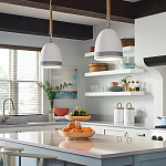 Подвесной светильник белый колоколообразный с декоративной обмоткой из веревки Hinkley варинант исполнения - 8 | Loft Concept в Уфе