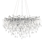 Люстра подвесная с прозрачными стеклянными подвесками в форме капель Диаметр 80 см Droplet Chandelier варинант исполнения - 1 | Loft Concept в Уфе