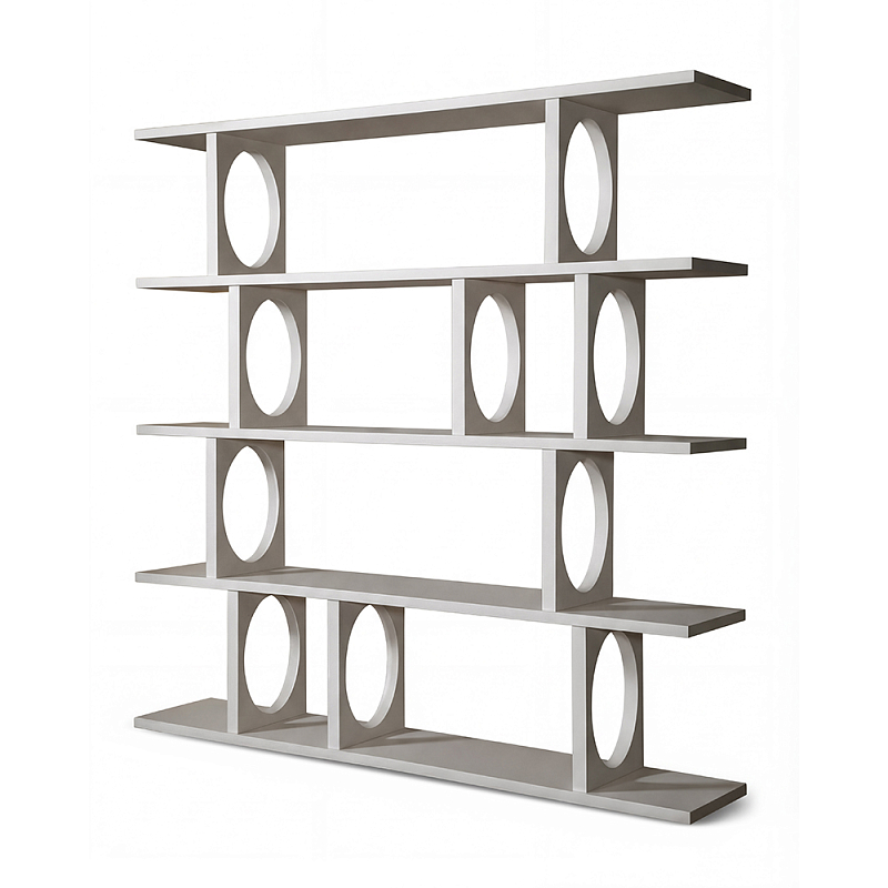 Белый дизайнерский Стеллаж Ring White Wood Bookcase Белый в Уфе | Loft Concept 
