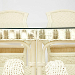 Комплект обеденный из ротанга Eloise grand white варинант исполнения - 3 | Loft Concept в Уфе