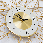 Часы настенные из металла золотые с белым циферблатом Current Time варинант исполнения - 2 | Loft Concept в Уфе