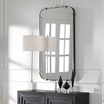 Зеркало настенное в черной металлической раме Mirror Cardinal варинант исполнения - 6 | Loft Concept в Уфе