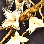 Люстра в виде золотой ветки с цветами и птичками Marvelous Garden варинант исполнения - 8 | Loft Concept в Уфе