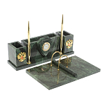 Настольный письменный набор из змеевика с подставкой под календарь Successful Leader варинант исполнения - 2 | Loft Concept в Уфе