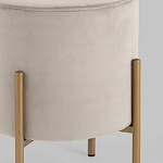 Бежевый пуф на золотистых ножках SANJAY варинант исполнения - 3 | Loft Concept в Уфе