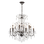 Люстра с хрустальными подвесками и металлическим основанием Диаметр 80 см Rococo Iron & Crystal Chandelier варинант исполнения - 2 | Loft Concept в Уфе