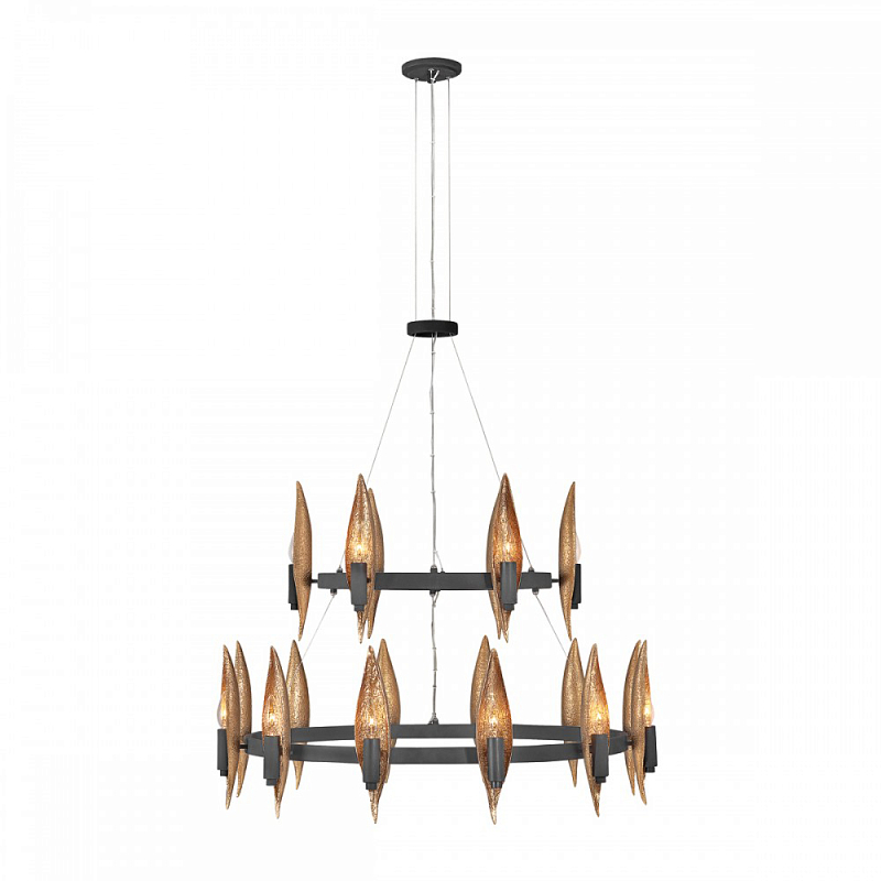 Люстра Hinkley 18 патронов Черный Янтарный в Уфе | Loft Concept 