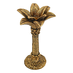 Подсвечник в форме пальмы с резными листьями и текстурным основанием Golden palm leaves варинант исполнения - 1 | Loft Concept в Уфе