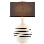 Настольная лампа фактурная с черными круговыми линиями на корпусе Recess варинант исполнения - 2 | Loft Concept в Уфе