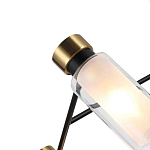 Люстра потолочная с 6-ю цилиндрическими плафонами из стекла и черным каркасом Noir Poise варинант исполнения - 2 | Loft Concept в Уфе