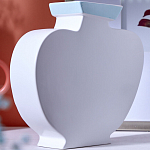 Ваза плоская белая с абстрактными черными линиями в форме лиц Faces of Imagination варинант исполнения - 7 | Loft Concept в Уфе