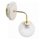 Бра с белым матовым плафоном в форме шара Round White Matte Lampshade варинант исполнения - 2 | Loft Concept в Уфе