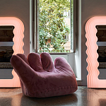 Дизайнерское плюшевое розовое кресло в форме руки Poltronova Joe Plush Taffy Pink Armchair варинант исполнения - 4 | Loft Concept в Уфе