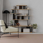 Стеллаж прямой с вертикальными и горизонтальными полками цвета антрацит и древесины APOLLON BOOKCASE ANTHRACITE OAK варинант исполнения - 1 | Loft Concept в Уфе