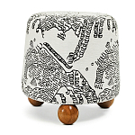 Пуф Wakonda с Круглыми ножками Черно-Белый орнамент варинант исполнения - 1 | Loft Concept в Уфе