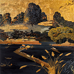 Кофейный стол с японским пейзажем Bohemia coffee table  варинант исполнения - 1 | Loft Concept в Уфе