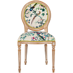 Стул из массива бука бежевый с изображением птиц и цветов Beige Green Chinoiserie Rose Garden Chair варинант исполнения - 1 | Loft Concept в Уфе