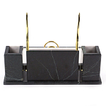 Настольный письменный набор из белого мрамора с часами Marble Accessory варинант исполнения - 3 | Loft Concept в Уфе