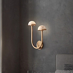 Бра с 2-мя мраморными плафонами на латунном корпусе Light Warm Light варинант исполнения - 1 | Loft Concept в Уфе