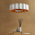 Люстра круглая фактурная в сочетании белого и золотого цвета Wide Stripes of Ribbon варинант исполнения - 5 | Loft Concept в Уфе