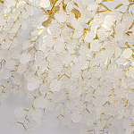 Люстра подвесная с золотистыми ветками и стеклянными подвесками в виде листьев Длина 130 см FAIRYTREE Light варинант исполнения - 5 | Loft Concept в Уфе