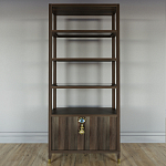 Стеллаж со стеклянными полками Elsa Dreams Walnut варинант исполнения - 6 | Loft Concept в Уфе