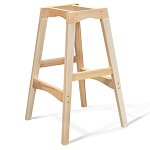 Барный стул со спинкой на 4-х деревянных ножках Синий Велюр Ava Charm варинант исполнения - 7 | Loft Concept в Уфе