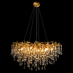 Люстра подвесная с прозрачными стеклянными подвесками в форме капель Диаметр 80 см Droplet Chandelier варинант исполнения - 13 | Loft Concept в Уфе