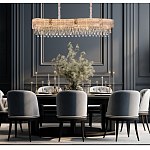 Люстра волнистой формы с каскадом из прозрачного хрусталя Constant Sparks варинант исполнения - 3 | Loft Concept в Уфе