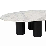Кофейный столик овальный с мраморной столешницей на 4-х массивных ножках Demonstration of Taste варинант исполнения - 1 | Loft Concept в Уфе