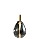Подвесной светильник со стеклянным плафоном в форме капли дымчатого цвета NAOMI drop smoke варинант исполнения - 1 | Loft Concept в Уфе