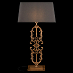 Настольная лампа на ажурном чугунном основании с тканевым серым абажуром Openwork Lamp варинант исполнения - 2 | Loft Concept в Уфе